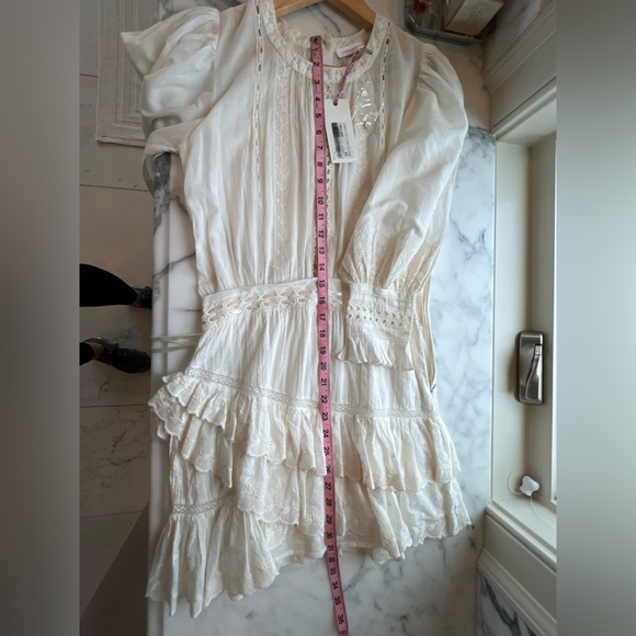 LoveshackFancy Lorelei Dress, Ivory, XS, NEW WITH TAGS, button back, side zip - Picture 10 of 16